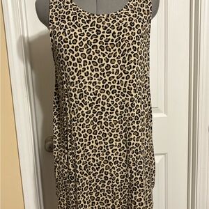 Old Navy Luxe Tan Leopard Print Dress